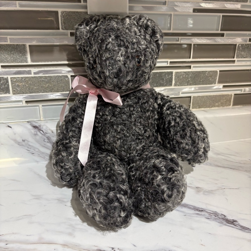 Vintage Persian Lamb Teddy Bear Real Fur handmade Curly Lamb fur